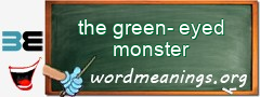 WordMeaning blackboard for the green-eyed monster